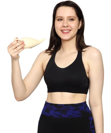 Premium Grade Ceramic Neti Pot for Sinus Relief - Dishwasher Safe - Cream Color - 225 ml Capacity - Buy Online on GoSupps.com