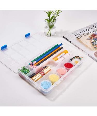 Benecreat 4 Pack Large Transparent Plastic Storage Box with Adjustable Dividers - 18 Grids for Jewelry Beads, Tools, and Craft Accessories - 9.4x5.7x1.18 Inch - Buy Online on GoSupps.com
