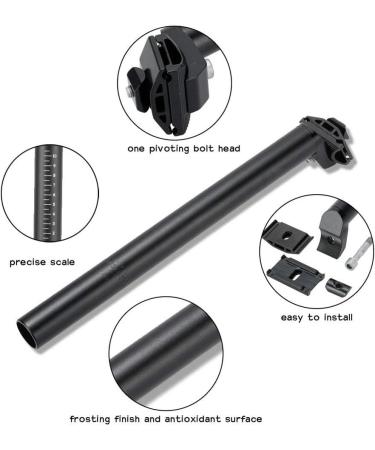 CYSKY 27.2*350 Bike Seat Post | Aluminum Alloy Black | Suitable for Most MTB, Road, BMX Bikes - Buy Online on GoSupps.com