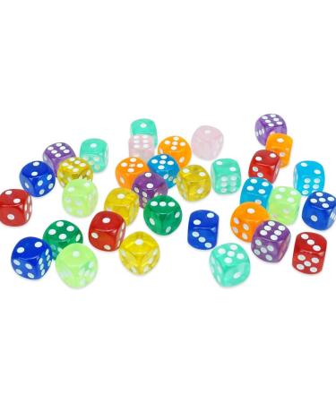 100pcs 16mm Rounded Translucent Game Dice Set with Blue Bag - Perfect for Yahtzee, Tenzi, Farkle, DND, MTG, RPG - Ideal for Math Teaching - Buy Online on GoSupps.com