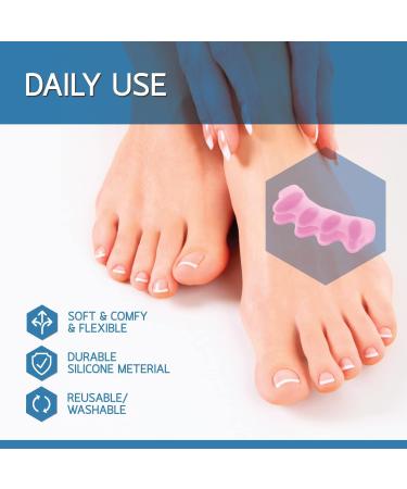 BENNARA Hammer Toe Straightener Set G - 2 Pairs Pink Toe Separator | Correct Bunion & Realignment| Gel Toe Spacer for Overlapping Toes| Hammer Toe Spreader for Men and Women - Buy Online on GoSupps.com