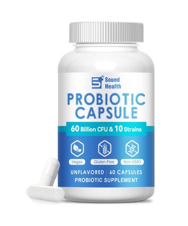Probiotics with Prebiotics for Women & Men Digestive & Gut Health Vegan Capsules Non-GMO Gluten & Dairy Free