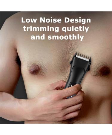 Men's Electric Body Hair Trimmer & Beard Shaver - USB Rechargeable, Waterproof Groomer with LED Display - Buy Online on GoSupps.com