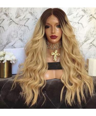 BGHJUE N Wig Medium Wave Synthetic Wig Root Color Blend 50% Human Hair Fashion Wigs For Women