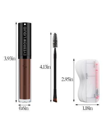 Waterproof Eyebrow Gel & Liquid Brow Stick | 24-Hour Wear Quick Drying 10 Stencils Included - Dark Brown #004 - Buy Online on GoSupps.com