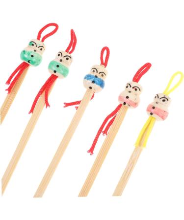 ORFOFE 5pcs Bamboo Ear Cleaners Cute Doll Head Design Gentle Ear Wax Removal Tool for Family Use Use Random Colors Bamboo Material - Buy Online on GoSupps.com