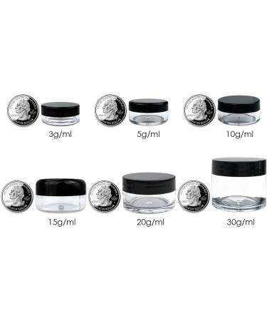 Beauticom 12 Pack 5G Clear Square Jars with Black Lids - BPA Free Storage for Acrylic Powder Rhinestones & Nail Accessories - Buy Online on GoSupps.com