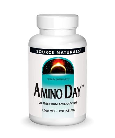 Source Naturals Amino Day - 20 Free Form Amino Acids Supports Quality Dieting During Nutrition - 120 Tablets 120 Count (Pack of 1)
