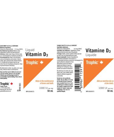 Trophic Vitamin D3 (Liquid) 50ml - Buy Online on GoSupps.com