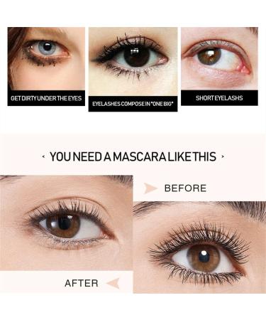 Double Head Mascara with Large and Small Brush 2 in 1 Mascara for Short Thin Eyelashes Smudge-proof No Clumping No Flaking Waterproof Extra Long Eyelashes Voluminous Lashes (Pack of 1) - Buy Online on GoSupps.com