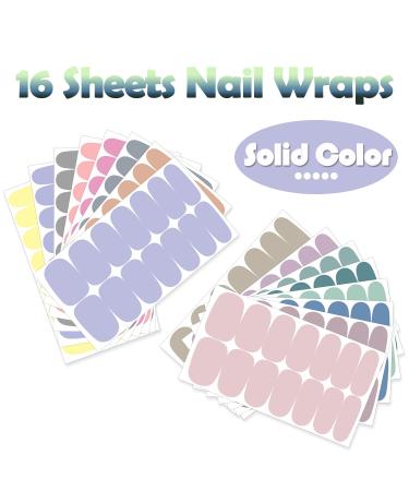 SILPECWEE Light Colour Nail Polish Strips for Women - 16 Sheets with Nail File | Self Adhesive Gel Nail Wraps Sticker and Accessories - Buy Online on GoSupps.com