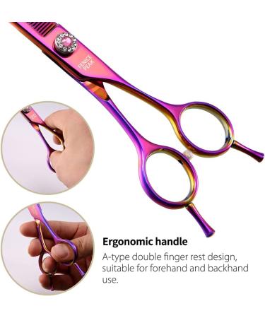 Fenice Peak 7.0'' Curved Thinning Shears | Professional Dog Grooming Scissors with 440C Steel Blades | Sharp & Durable for Dogs and Cats - Buy Online on GoSupps.com
