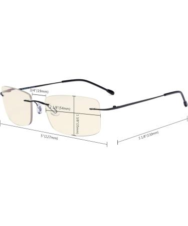 Eyekepper Rimless Progressive Multifocus Blue Light Filter Reading Glasses +3.00 for Men & Women - Stylish Gold Design - Buy Online on GoSupps.com