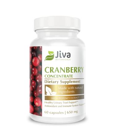 Cranberry Pills for Women 650 mg - Concentrated Cranberry Supplement Extract made from Cranberry Powder - High Potency Organic Cranberry Capsules for Normal Urinary Tract Health and Kidney Support