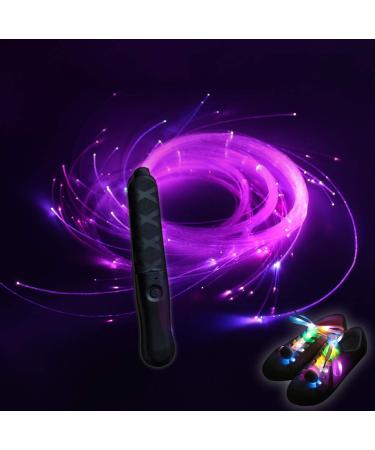 blueple Rechargeable Fiber Optic Whip Dance Multi-Color led Whip 6ft Pixel Whip Light up 360 Swivel Sparkle Flow Toy