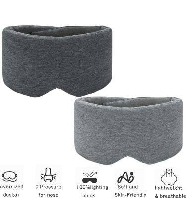 100% Cotton Sleep Mask for Men Women - Fully Adjustable Strap - Light Blocking Eye Mask for Sleeping - Pressure-Free Eye Covers for Travel, Yoga, Nap - Gray - Buy Online on GoSupps.com