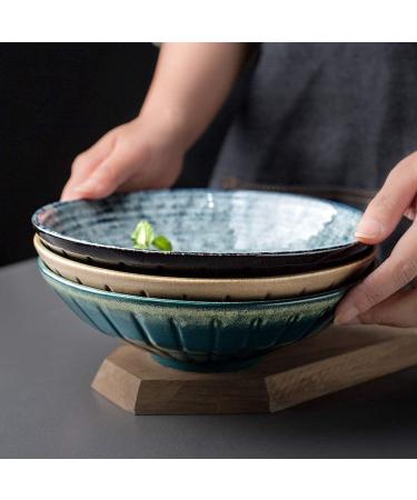 Bowl Creative Ceramic Salad Bowl Home 800ml Ramen Soup Bowl 8.25 Inches Yellow Large Fruit Bowl Retro Tableware Kitchenware - Buy Online on GoSupps.com