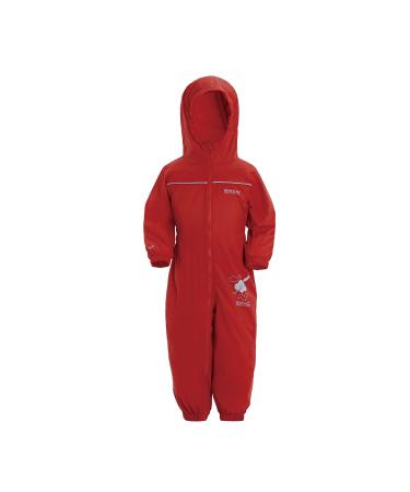 Regatta Great Outdoors Childrens Toddlers Puddle IV Waterproof Rainsuit (48-60m) (Pepper)