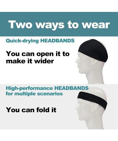 Mezrkuwr Sports Headbands - 4 Pack Quick-Dry Stretchy Headbands for Men & Women | Ideal for Running Football Yoga & Fitness - Buy Online on GoSupps.com