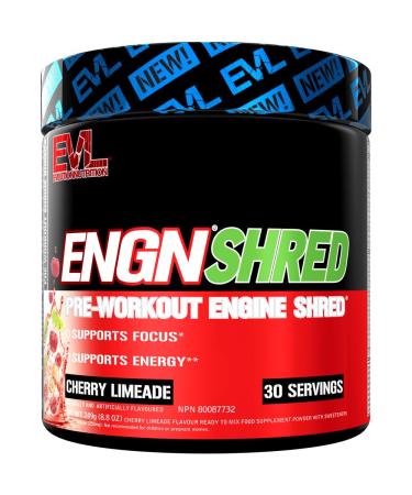 Shredding Pre Workout Powder - Evlution Nutrition Ultimate Pre Workout Supplement with L-Carnitine and Capsimax for Intense Body Toning Energy Focus and Gains (30 Servings) - Cherry Limeade