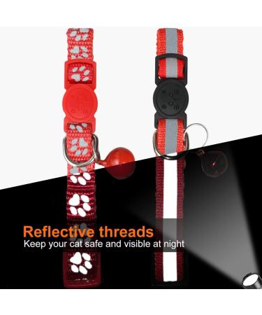 Tagme Cat Collar 2 Pack - Personalized Name & Phone Number Safety Clasp & Bell Adjustable 15-20cm for Kittens - Red - Buy Online on GoSupps.com