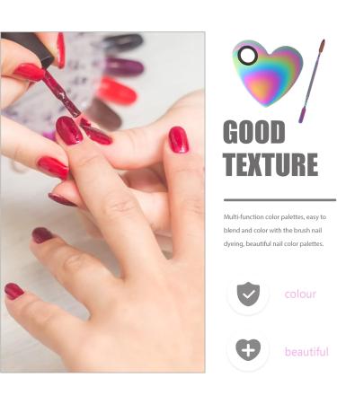 Buy KALLORY Heart-Shaped Stainless Steel Mixing Palette & Spatula Tool for Nail Art | Perfect for Salon & Home - International Shipping Available - Buy Online on GoSupps.com