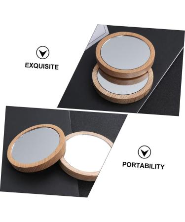 Minkissy 6-Piece Rustic Makeup Mirror Set with Wooden Frame - Portable, Compact, Handheld Vanity Mirrors for Women - Ideal for Travel and Gifts - Buy Online on GoSupps.com