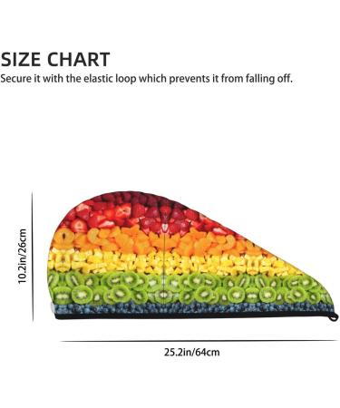 Fruit Rainbow Coral Velvet Dry Hair Cap - Unisex Towel Wrap for Bath Pool Beach | Ideal Home Accessory - Buy Online on GoSupps.com