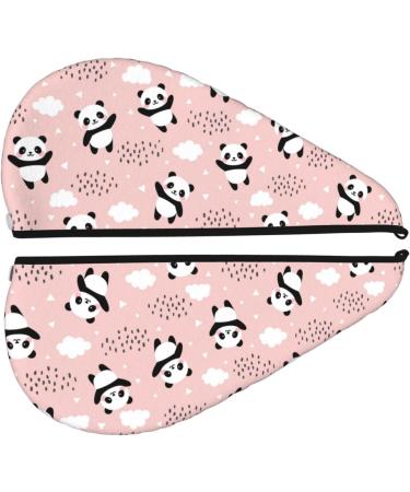 Hair Towel Wrap with Button - Quick Drying Turban & Head Towel - Panda Design - Buy Online on GoSupps.com