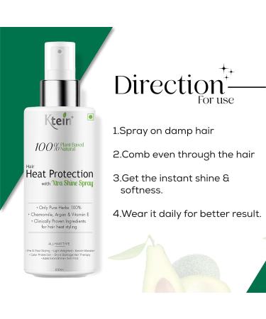 Generic 100% Plant Based Hair Heat Protection Spray with EXTRA SHINE Chamomile Argan and Vitamin E 100ml - Buy Online on GoSupps.com