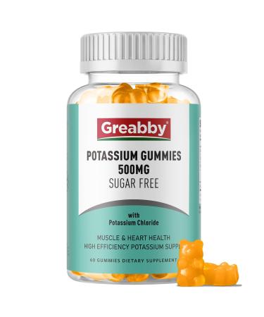 Potassium Gummies Potassium Chloride for Adults 60 Servings Sugar-Free Potassium Supplement Muscle Relief & Heart Health for Women Men Electrolyte Balance Efficient Potassium Supply 1