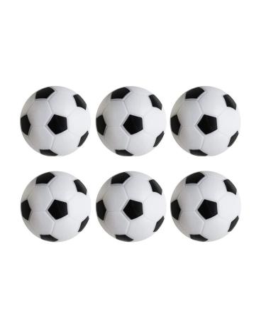 CABAX Foosball Table Replacement Foosballs, 36mm Game Table Size Black and White Tabletop Soccer Balls - 6 Pack