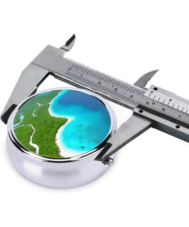 Island in The Ocean Round Pill Box - 3 Compartment Travel Organizer for Pills | Portable & Perfect for Travel - Buy Online on GoSupps.com