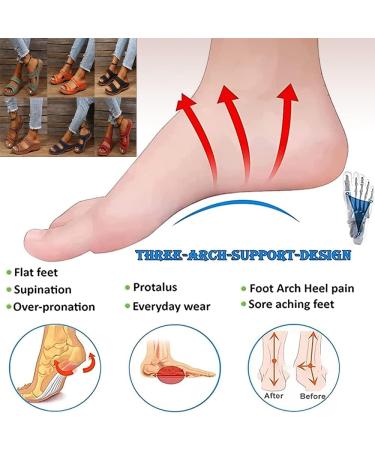 JYDQM Orthopedic Women's Arch Support Diabetic Sandals - Black, Size 7.5 - Buy Online on GoSupps.com