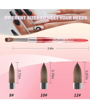 Kolinsky Acrylic Nail Brush #8 Pink Gradient - Professional Nail Art Brush for Extension & Design - Salon Quality Tools for Manicure at Home - Buy Online on GoSupps.com