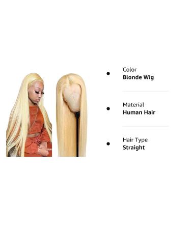 Tuneful 28 Inch 613 HD Lace Frontal Wig - 180% Density Straight Blonde Human Hair Wig for Black Women - Pre Plucked with Baby Hair - 13x4 Blonde Lace Front Wigs - Buy Online on GoSupps.com