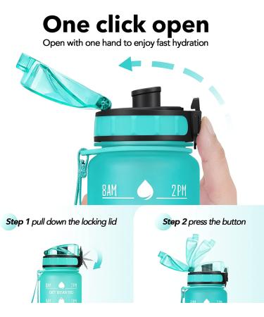 MEITAGIE Water Bottle 32oz with Straw, Motivational Water Bottle with Time Marker & Buckle Strap,Leak-Proof Tritan BPA-Free, Ensure You Drink Enough