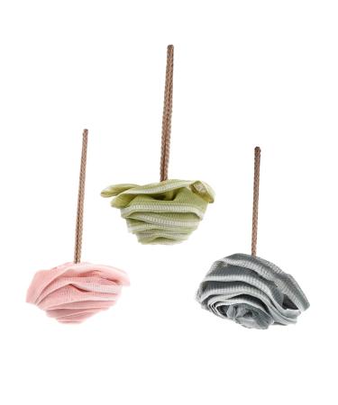 Housoutil Bath Balls 3pcs Rose Bath Ball Body Sponge Bathing Sponge Shower Ball Sponge Shower Natural Sponge Shower Back Scrubber Sponges Bubble Maker Miss Mesh Bath Brush Polyester