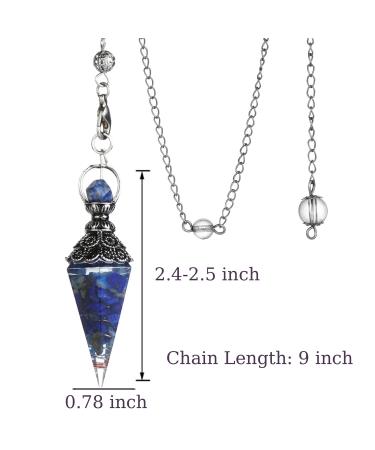 BACTIM Lapis Lazuli Healing Stones and Crystals Dowsing Pendulum Healing Crystal Points Gemstone Pendulum Scrying Dowser Reiki Crystals Resin Chip Stone Divination Wicca Crystal Therapy Meditation - Buy Online on GoSupps.com