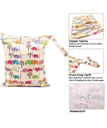 Bynsaer Wetbag Fabric Diapers - 2 Pack Reusable Cloth Diaper Bags for Baby Wet & Dry Organizer (Color 01) - Buy Online on GoSupps.com