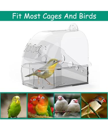 Hamiledyi Bird Cage Bath - Hanging Parrot Bath Box for Budgies, Cockatiel, Canary, Conure - Bird Bathing Accessories for Small Pets - Buy Online on GoSupps.com