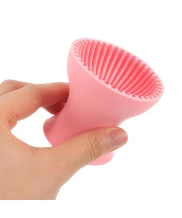 FOMIYES Silicone Makeup Brush Cleaner Cup - Portable Scrubber Bowl & Beauty Sponge Cleaning Tool in Pink - Buy Online on GoSupps.com