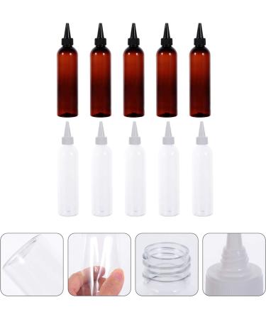 Minkissy Pack of 10 250 ml Hair Colour Bottle Applicator Hair Squeeze Bottles Shampoo Container with Twist Top Cap Pet Refillable Bottles for Hair Colour Painting (Transparent) - Buy Online on GoSupps.com