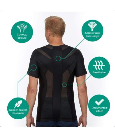 Anodyne Posture Shirt for Men | High-Up Shirt for Posture Correction | Improve Posture & Reduce Pain | Medically Approved | Medium - Black - Buy Online on GoSupps.com
