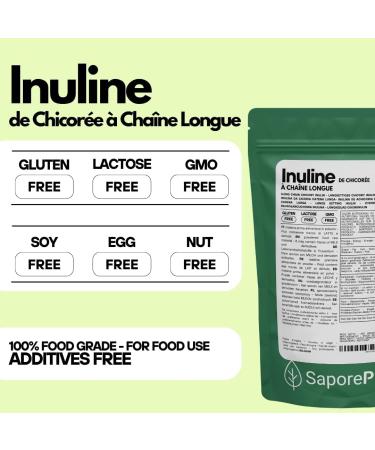 SaporePuro INULIN powder 250 g - LONG CHAIN - Prebiotic plant fiber from chicory roots - High performance inulin powder for fat replacement - Buy Online on GoSupps.com