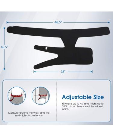 Adjustable Thigh Bandage & Compression Support | Neoprene Hip Belt for Knee Tendon Sciatic Pain Relief - Unisex - Buy Online on GoSupps.com