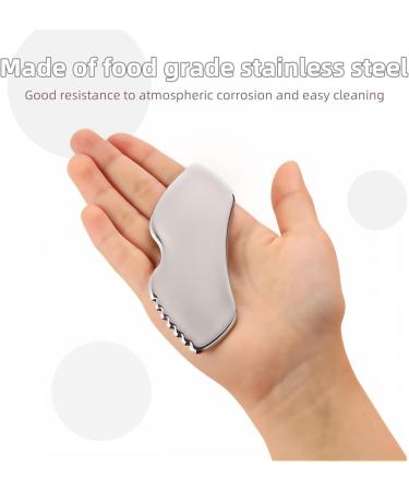 Guasha Facial Tool Metal Gua Sha Tool Scraping Facial Massager Stainless Steel Gua Sha Tool for Eyes Face Neck Body Tighten Skin Reduce Puffiness Face Sculpting Device(Large) - Buy Online on GoSupps.com