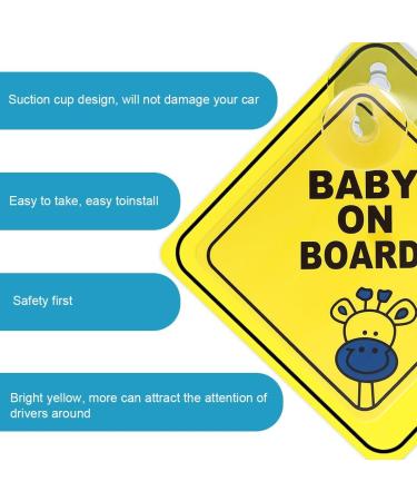Plabbdpl Baby On Board Car Warning Signs - 2-Piece Safety Stickers with Suction Cups | Perfect for Car Windows (12x12 cm) - International Shipping Available - Buy Online on GoSupps.com