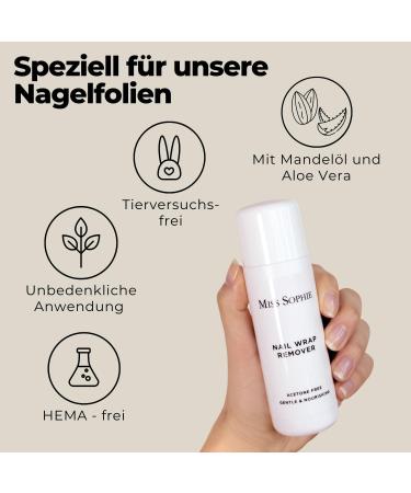 Miss Sophie Nail Wrap Remover | Acetone-Free Nail Polish Remover | Milder Fast Results | Strengthens Nails with Almond Oil & Aloe Vera | Premium Quality International Shipping - Buy Online on GoSupps.com