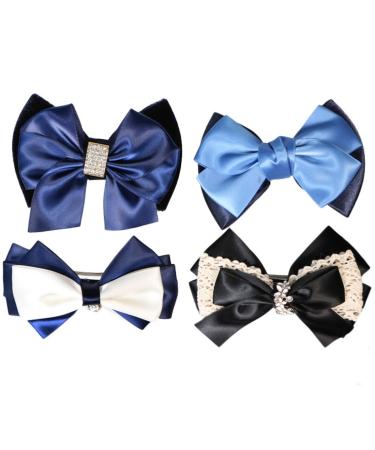 Kilofly 4pc Women's Two-Way Snood Net Bow Barrette Set for Stylish Hair Updos - Buy Online on GoSupps.com